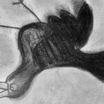 No-Haiku: Schwarzer Schatten auf dem Weg, das sieht bedrohlich aus, vor allem, wenn er sich bewegt. Was ist da bloß los? Was hilft? Flucht?